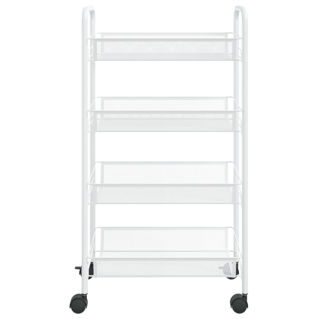Carrello da Cucina con 4 Ripiani Bianco 46x26x64 cm in Ferro - homemem39