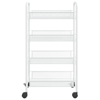 Carrello da Cucina con 4 Ripiani Bianco 46x26x64 cm in Ferro - homemem39