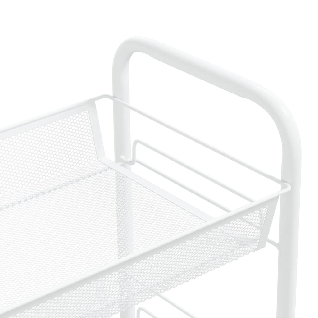 Carrello da Cucina con 4 Ripiani Bianco 46x26x64 cm in Ferro - homemem39