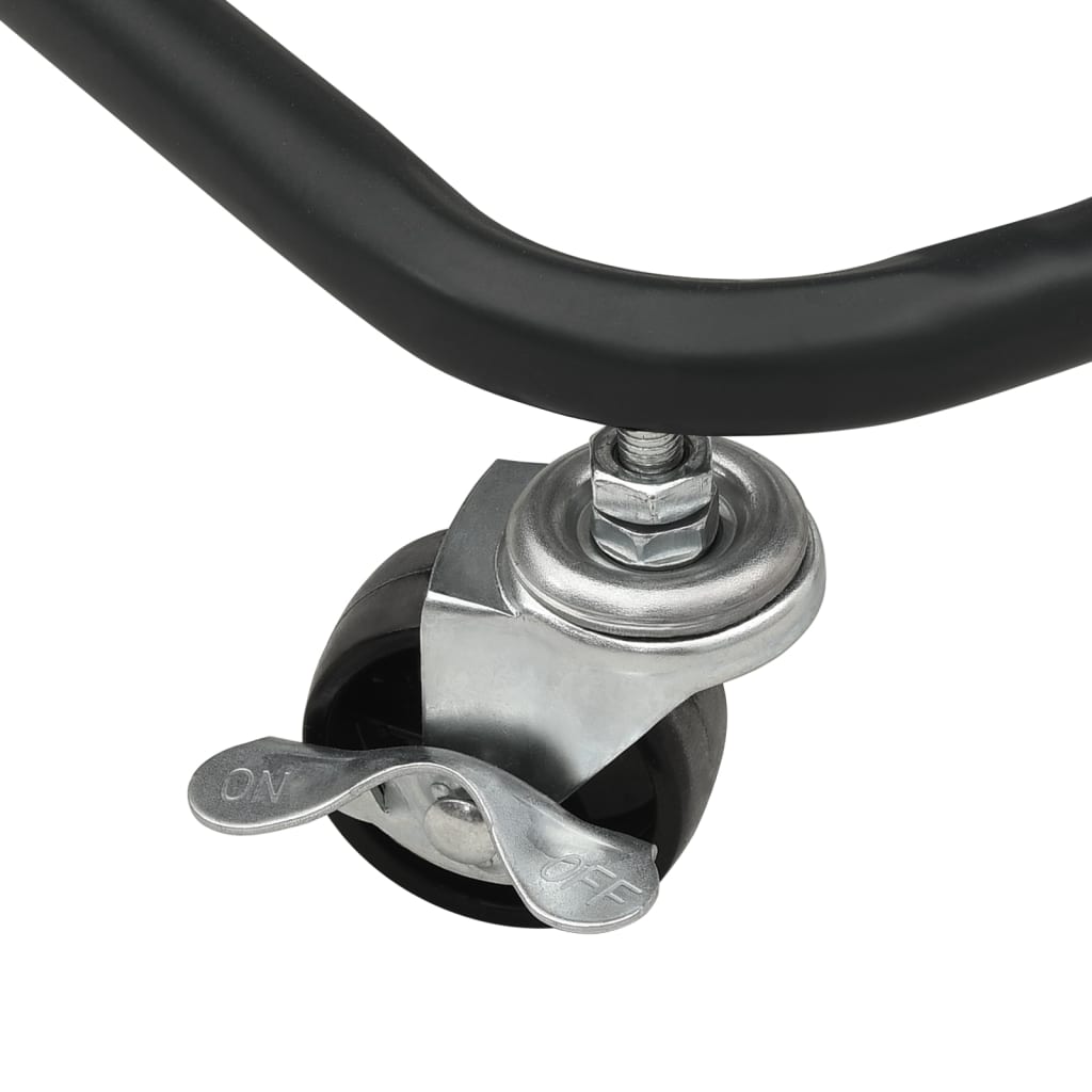 Carrello da Cucina 3 Ripiani Nero 42x35x85 cm Ferro e ABS - homemem39