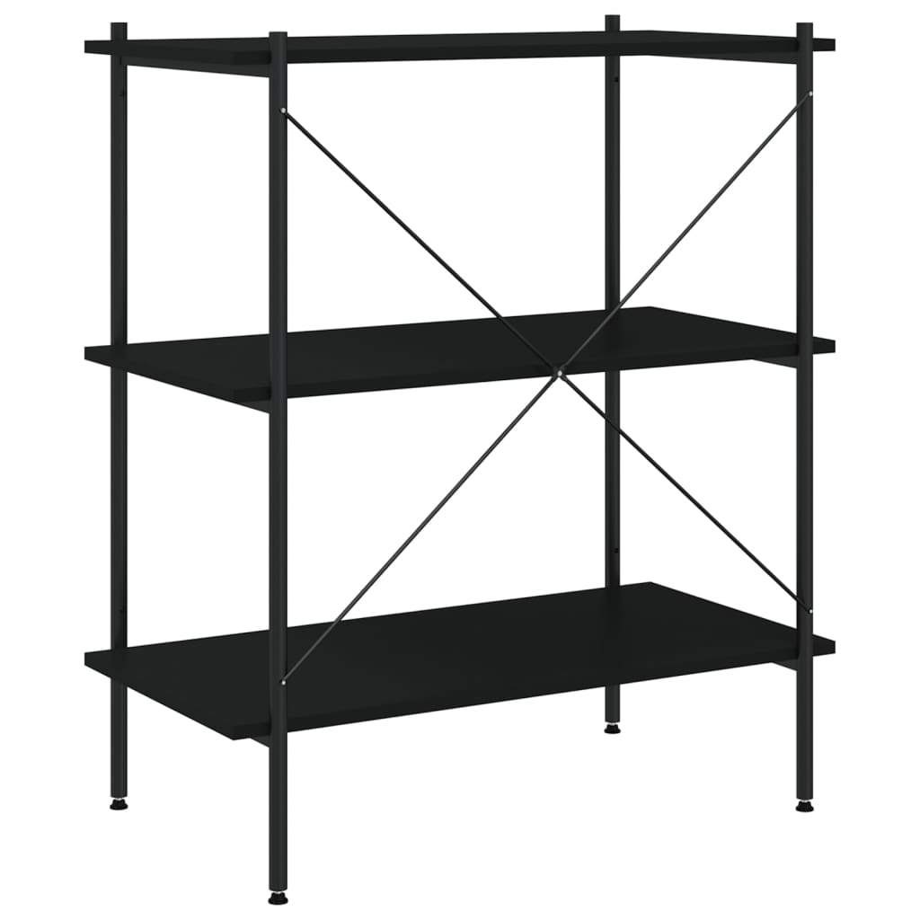 Scaffale con 3 Mensole Nero 80x40x92 cm - homemem39