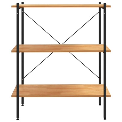 Scaffale a 3 ripiani nero e rovere 80x40x92 cm