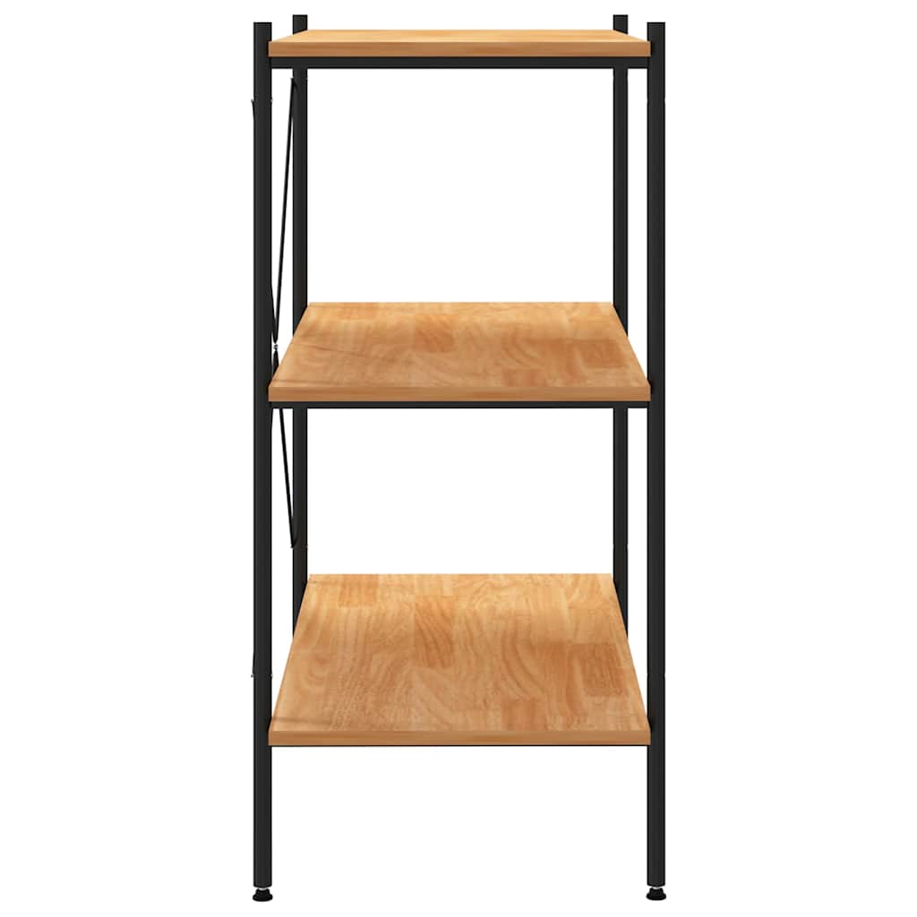 Scaffale a 3 ripiani nero e rovere 80x40x92 cm