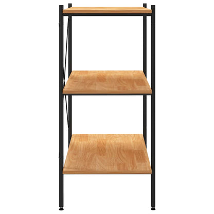 Scaffale a 3 ripiani nero e rovere 80x40x92 cm