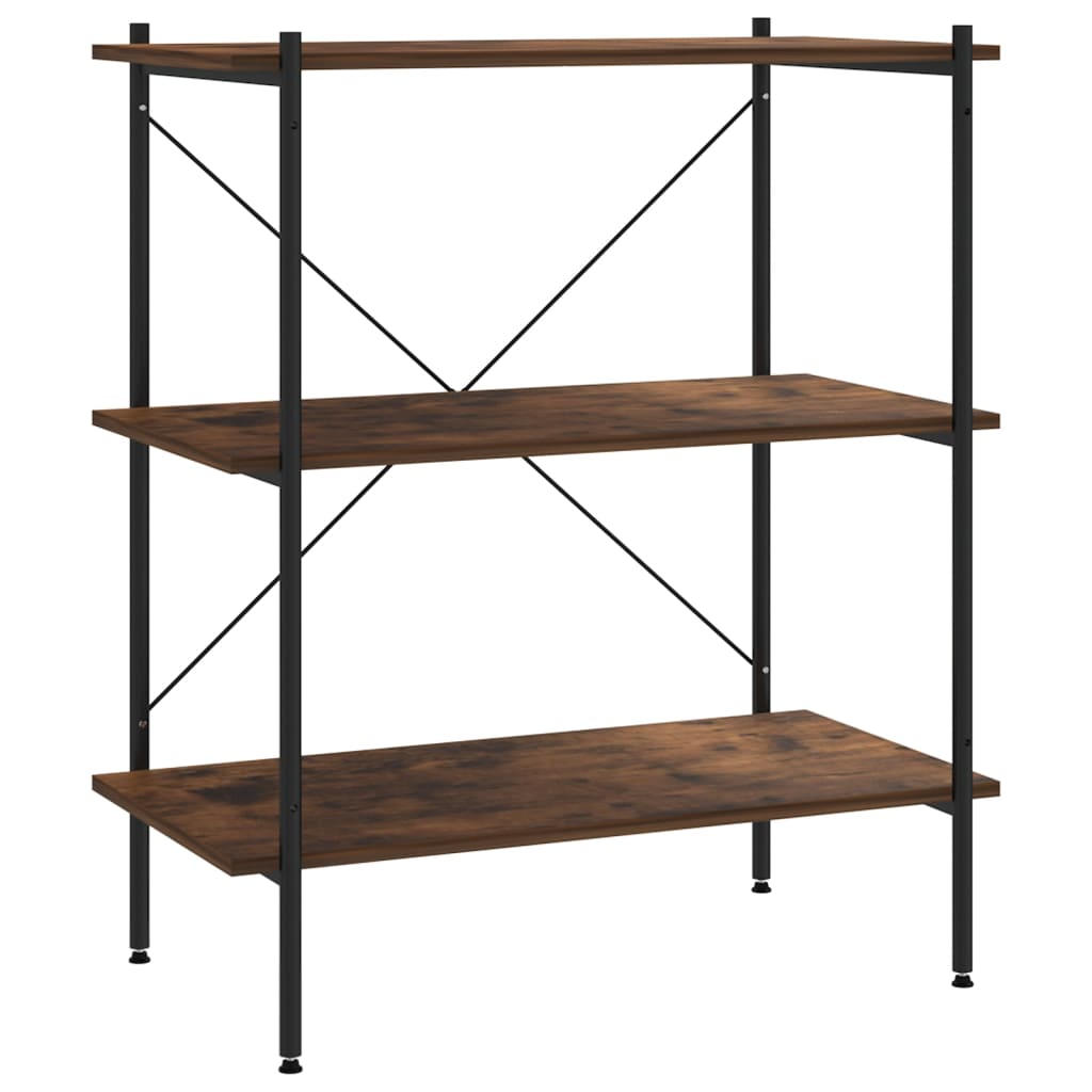 Scaffale con 3 Mensole Nero e Naturale 80x40x92 cm | homemem39