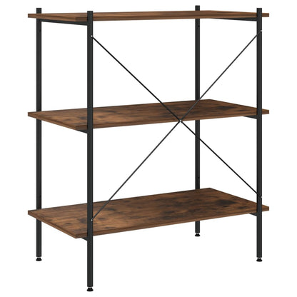 Scaffale con 3 Mensole Nero e Naturale 80x40x92 cm | homemem39
