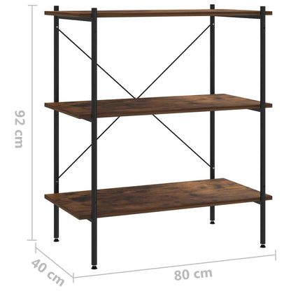 Scaffale con 3 Mensole Nero e Naturale 80x40x92 cm | homemem39