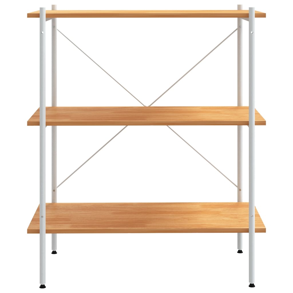 Scaffale con 3 Mensole Bianco e Rovere 80x40x92 cm | homemem39