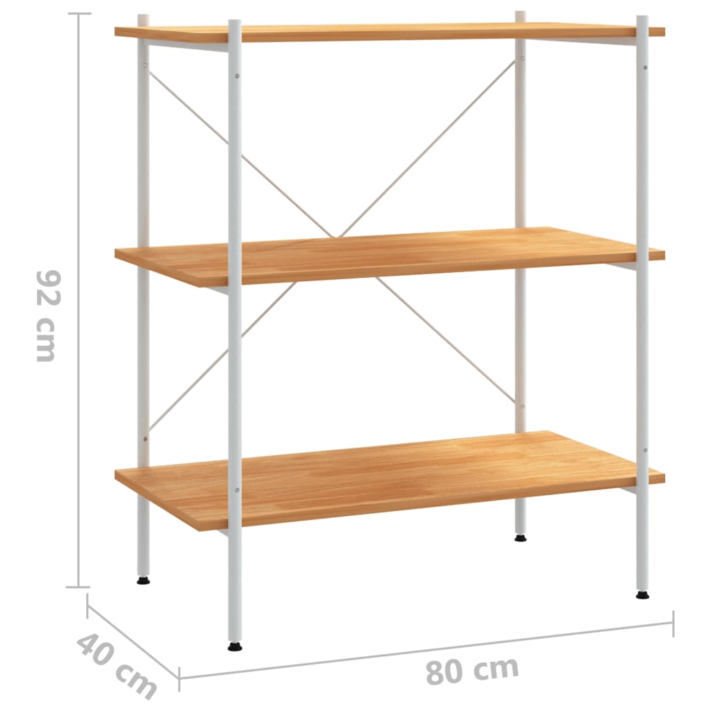 Scaffale con 3 Mensole Bianco e Rovere 80x40x92 cm | homemem39