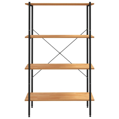 Scaffale con 4 Mensole Nero e Rovere 80x40x130 cm | homemem39