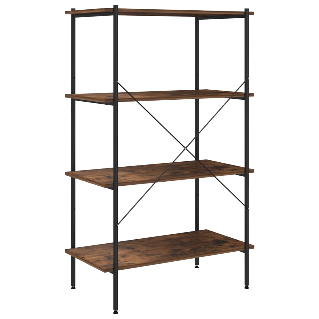 Scaffale con 4 Mensole Nero e Naturale 80x40x130 cm | homemem39