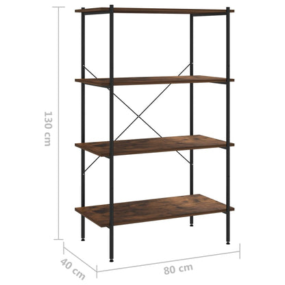 Scaffale con 4 Mensole Nero e Naturale 80x40x130 cm | homemem39