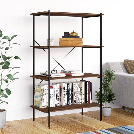 Scaffale con 4 Mensole Nero e Naturale 80x40x130 cm | homemem39