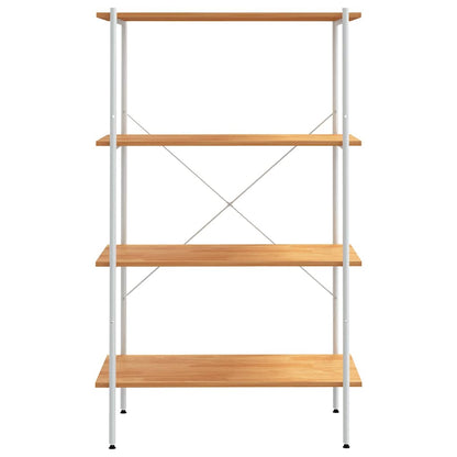 Scaffale con 4 Mensole Bianco e Rovere 80x40x130 cm