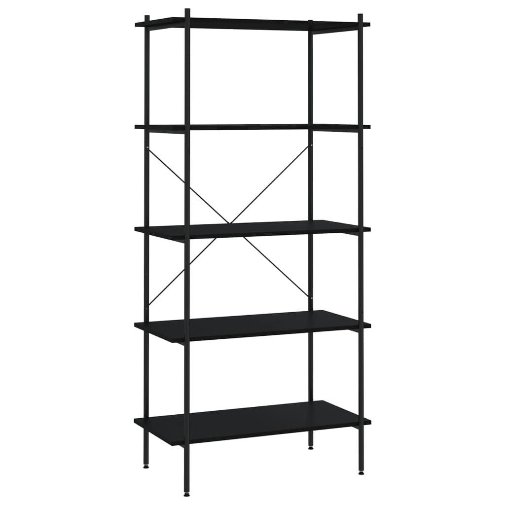Scaffale con 5 Mensole Nero 80x40x163 cm | homemem39