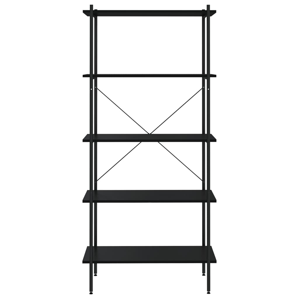 Scaffale con 5 Mensole Nero 80x40x163 cm | homemem39