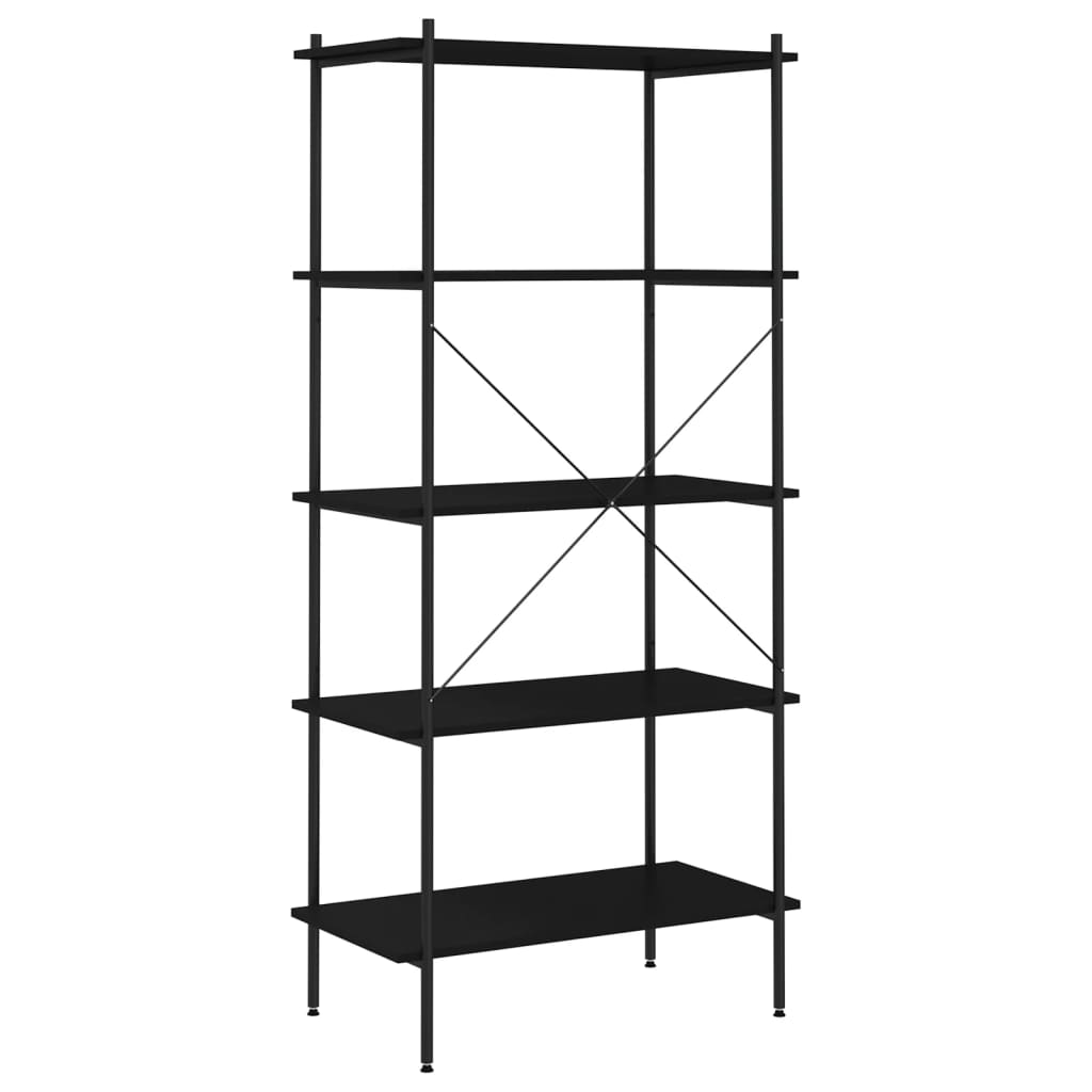 Scaffale con 5 Mensole Nero 80x40x163 cm | homemem39