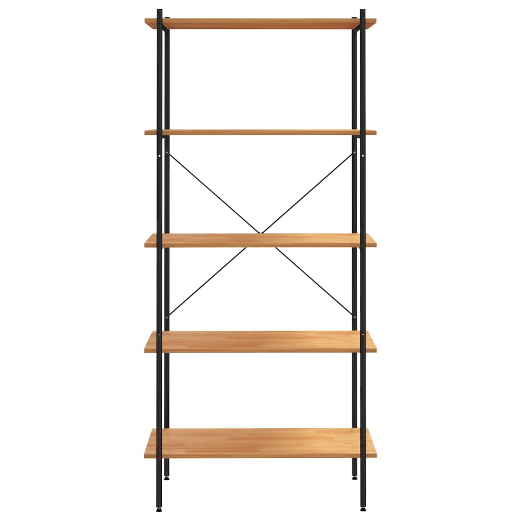 Scaffale con 5 Mensole Nero e Rovere 80x40x163 cm | homemem39