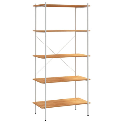 Scaffale con 5 Mensole Bianco e Rovere 80x40x163 cm | homemem39