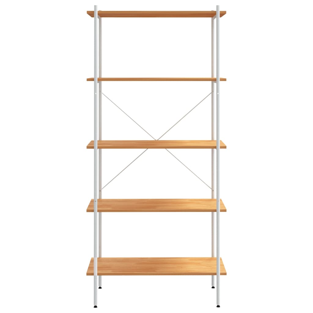 Scaffale con 5 Mensole Bianco e Rovere 80x40x163 cm | homemem39