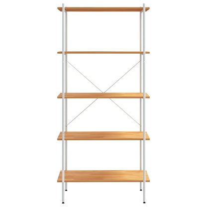 Scaffale con 5 Mensole Bianco e Rovere 80x40x163 cm | homemem39