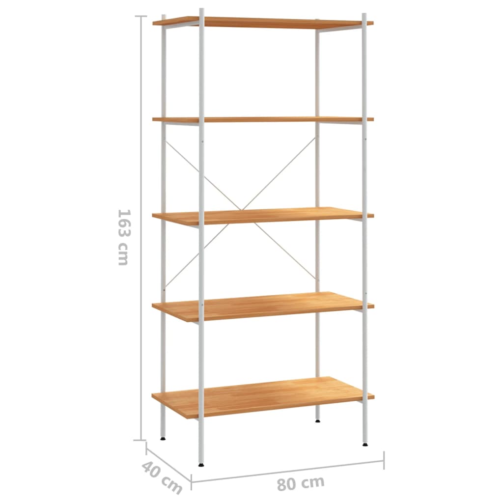 Scaffale con 5 Mensole Bianco e Rovere 80x40x163 cm | homemem39