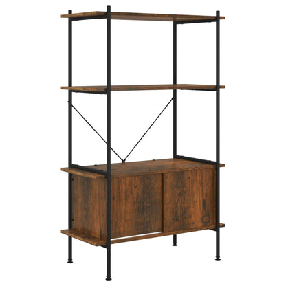 Scaffalatura 4 Livelli con Mobile 80x40x130 cm Acciaio e Legno | homemem39