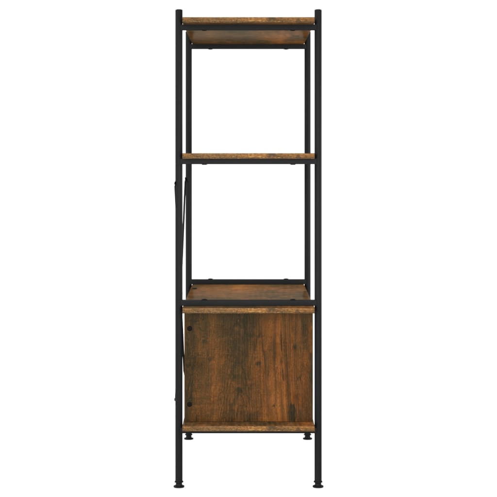 Scaffalatura 4 Livelli con Mobile 80x40x130 cm Acciaio e Legno | homemem39