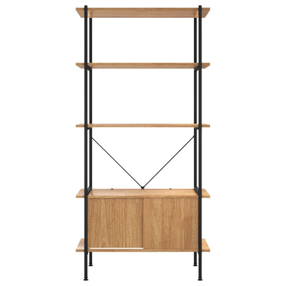 Scaffalatura 5 Livelli con Mobile 80x40x163 cm Acciaio e Legno - homemem39