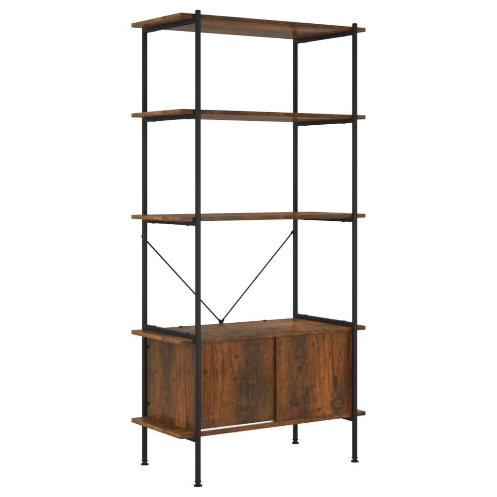 Scaffalatura 5 Livelli con Mobile 80x40x163 cm Acciaio e Legno | homemem39