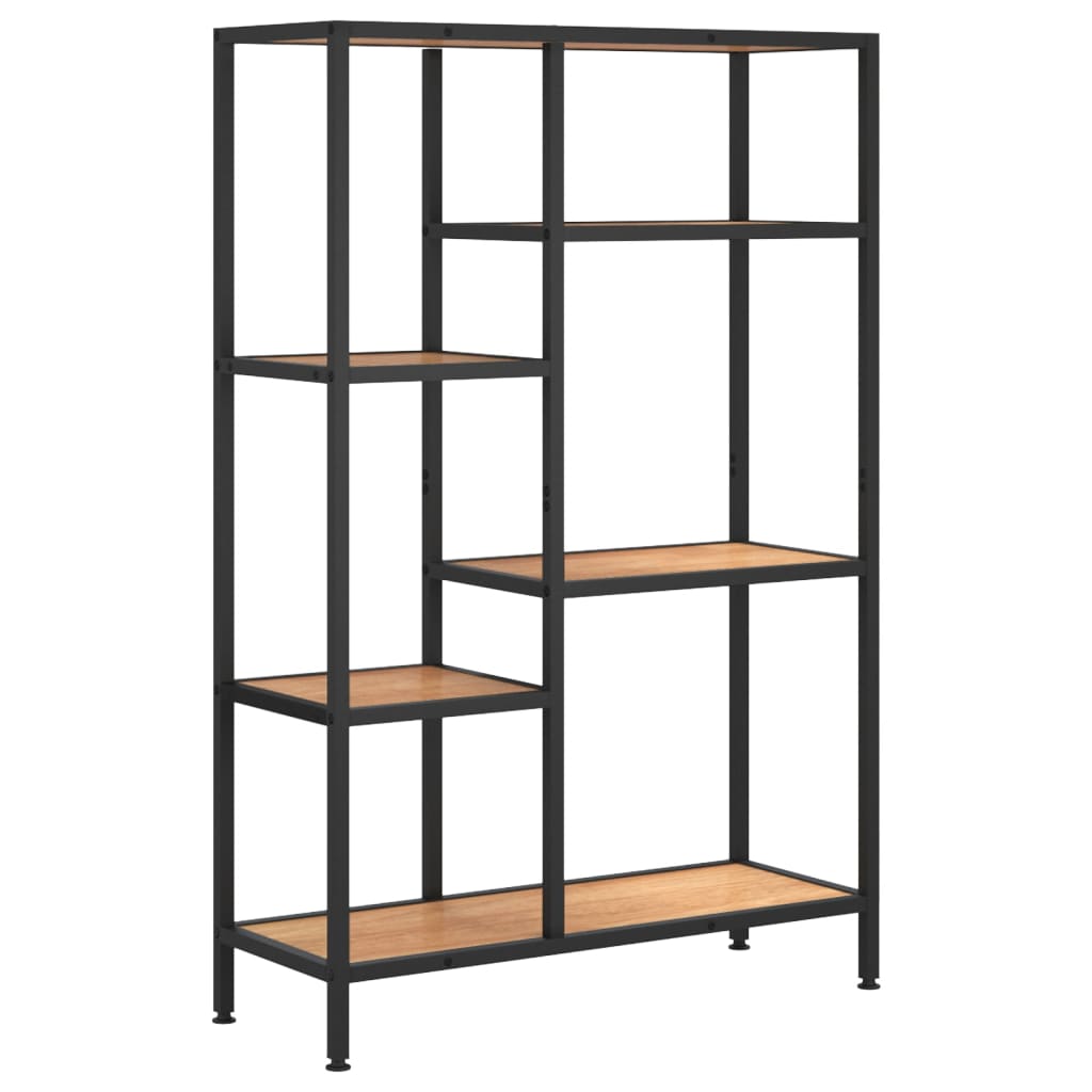 Scaffale per Libri 80x30x120 cm Acciaio e Legno Multistrato | homemem39