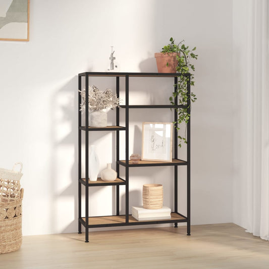 Scaffale per Libri 80x30x120 cm Acciaio e Legno Multistrato | homemem39