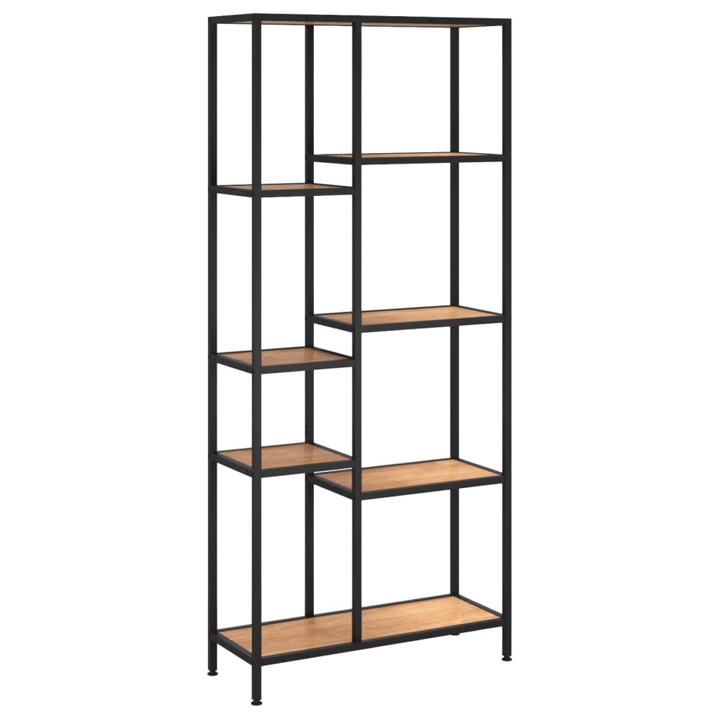 Scaffale per Libri 80x30x180 cm Acciaio e Legno Multistrato - homemem39