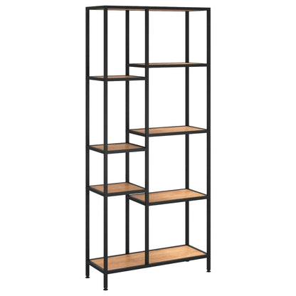 Scaffale per Libri 80x30x180 cm Acciaio e Legno Multistrato - homemem39