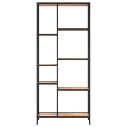 Scaffale per Libri 80x30x180 cm Acciaio e Legno Multistrato - homemem39