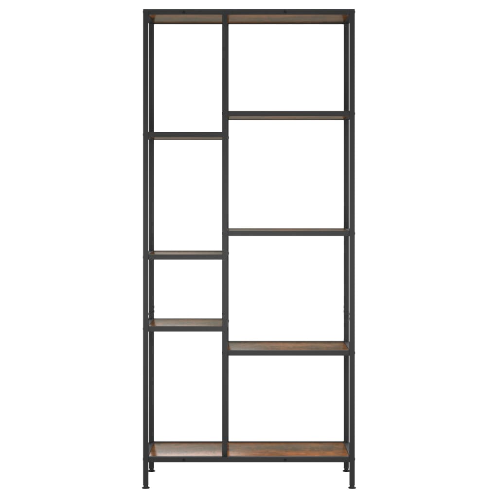 Scaffale per Libri 80x30x180 cm Acciaio e Legno Multistrato | homemem39