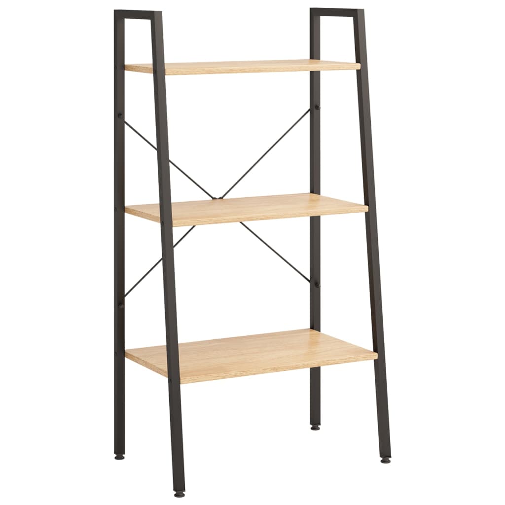 Scaffale Autoportante 3 Ripiani Marrone Chiaro Nero 56x35x108cm | homemem39