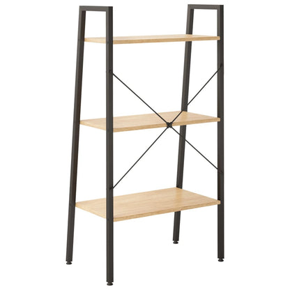 Scaffale Autoportante 3 Ripiani Marrone Chiaro Nero 56x35x108cm | homemem39