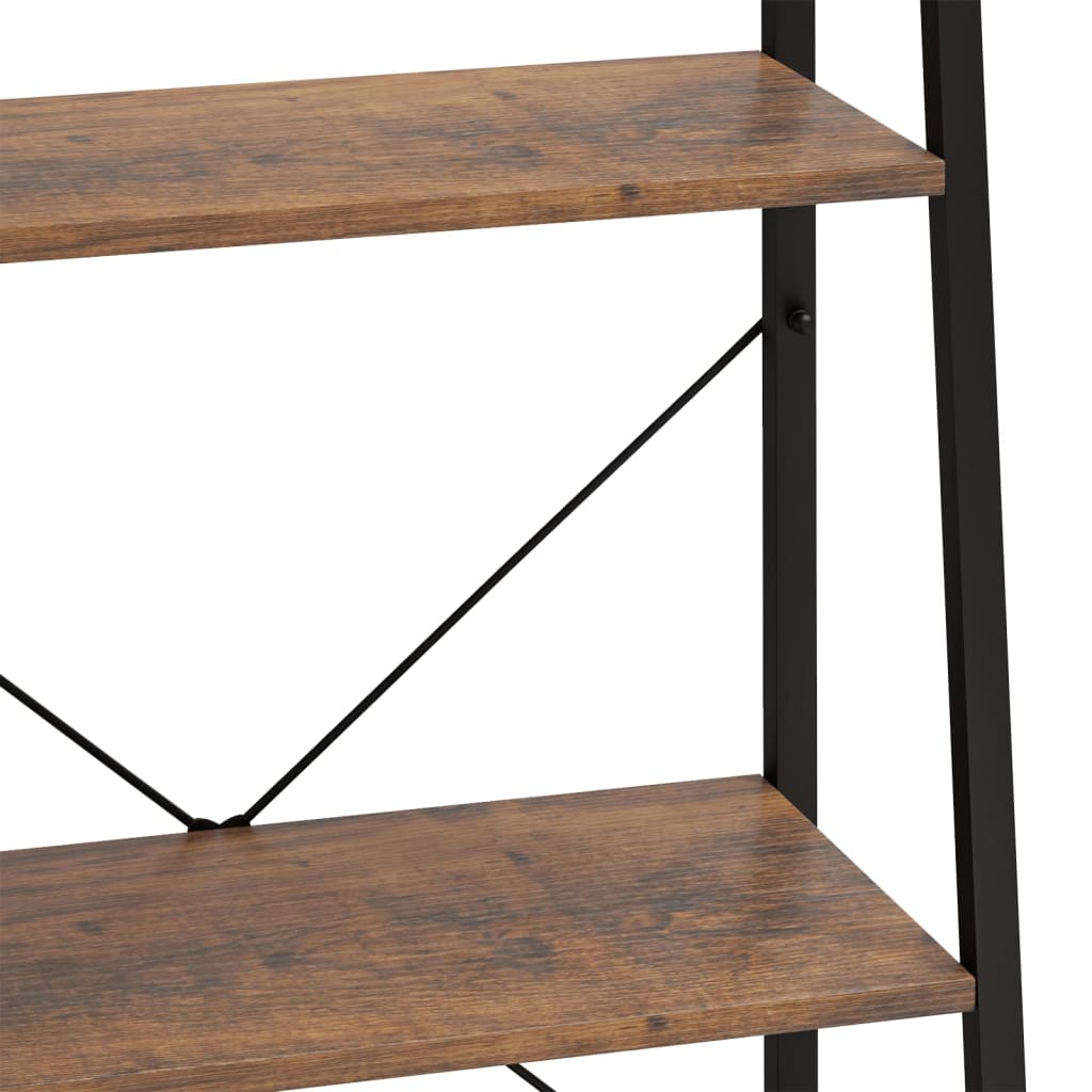 Scaffale Autoportante 3 Ripiani Marrone Scuro Nero 56x35x108 cm | homemem39