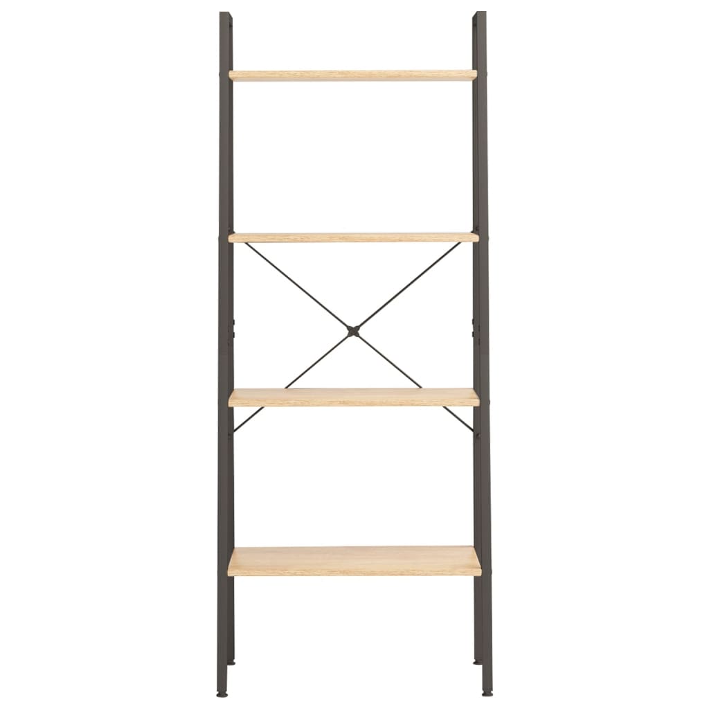 Scaffale Autoportante 4 Ripiani Marrone Chiaro Nero 56x35x140cm | homemem39