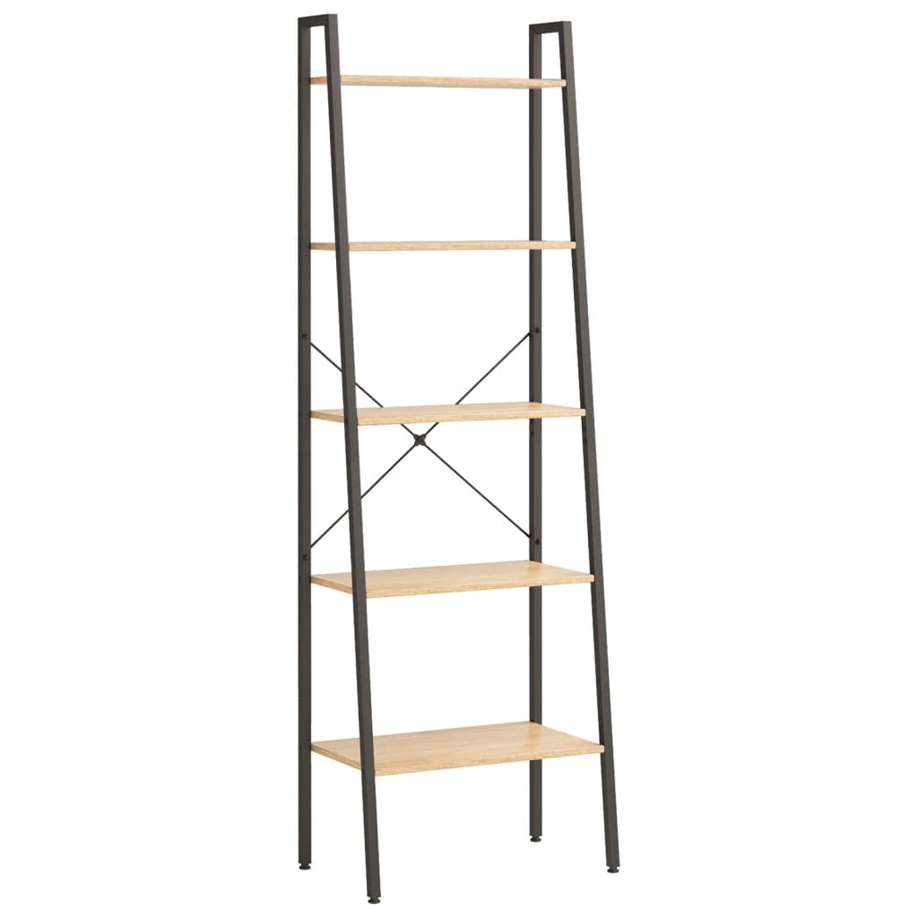 Scaffale Autoportante 5 Ripiani Marrone Chiaro Nero 56x35x174cm | homemem39