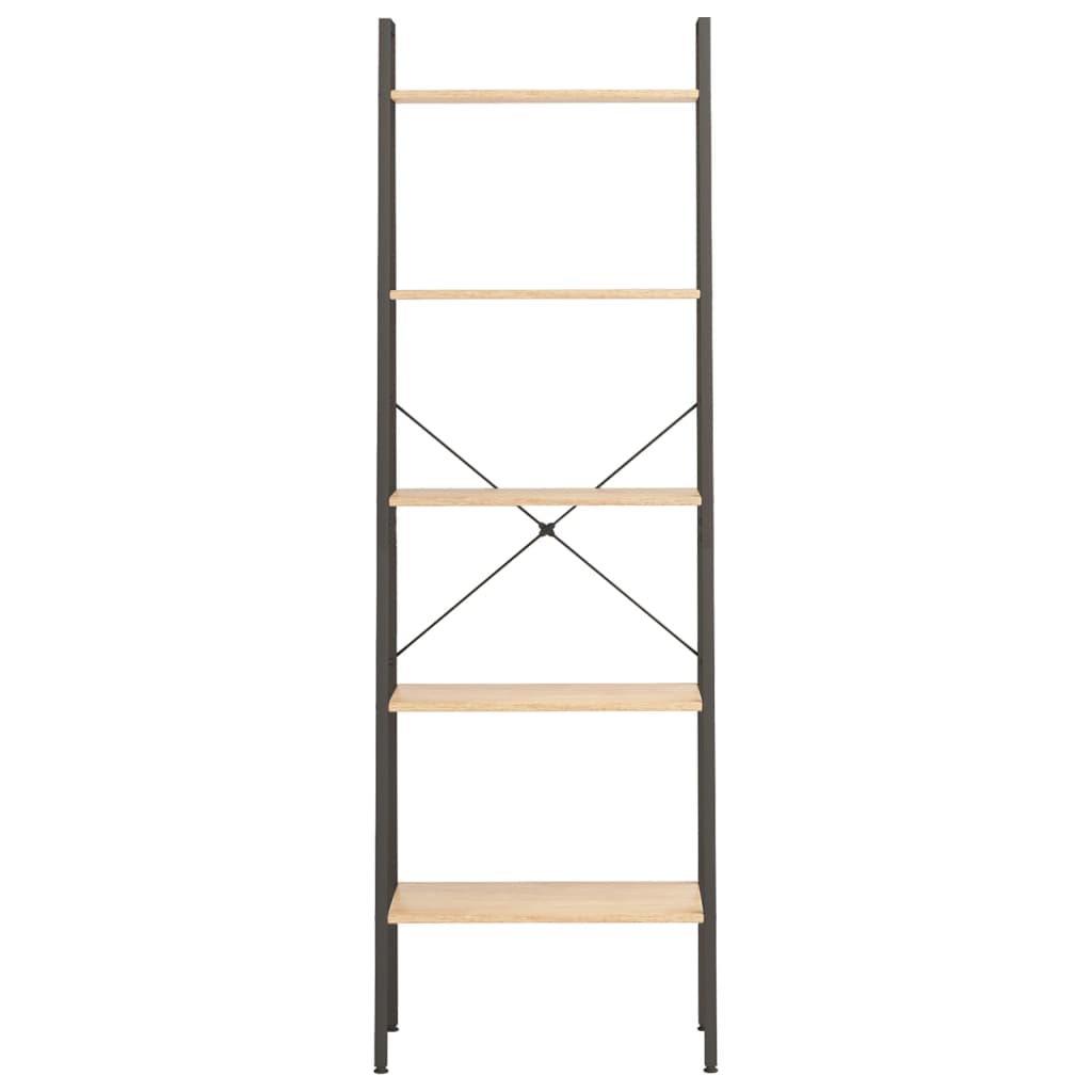 Scaffale Autoportante 5 Ripiani Marrone Chiaro Nero 56x35x174cm | homemem39