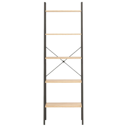 Scaffale Autoportante 5 Ripiani Marrone Chiaro Nero 56x35x174cm | homemem39