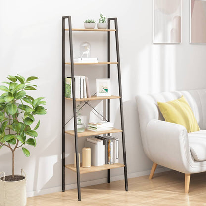 Scaffale Autoportante 5 Ripiani Marrone Chiaro Nero 56x35x174cm | homemem39