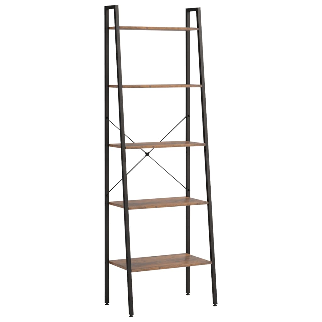 Scaffale Autoportante 5 Ripiani Marrone Scuro Nero 56x35x174 cm | homemem39