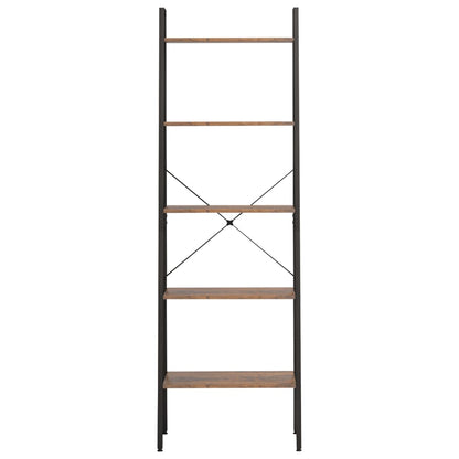 Scaffale Autoportante 5 Ripiani Marrone Scuro Nero 56x35x174 cm | homemem39
