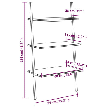 Scaffale Pendente a 3 Livelli Nero 64x34x116cm - homemem39