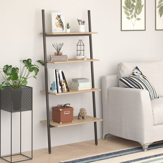 Scaffale Pendente 4 Livelli Marrone Chiaro e Nero 64x34x150,5cm | homemem39