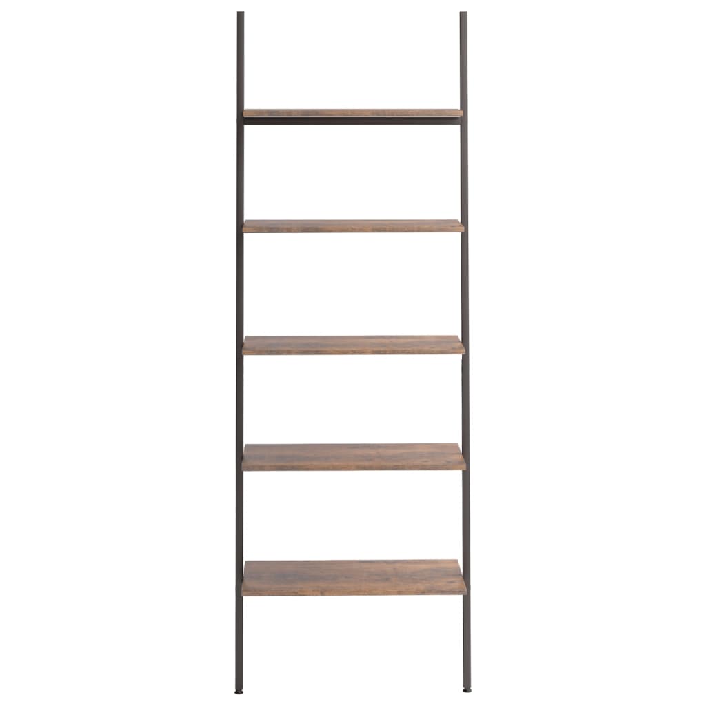 Scaffale Pendente 5 Livelli Marrone Scuro e Nero 64x34x185,5 cm