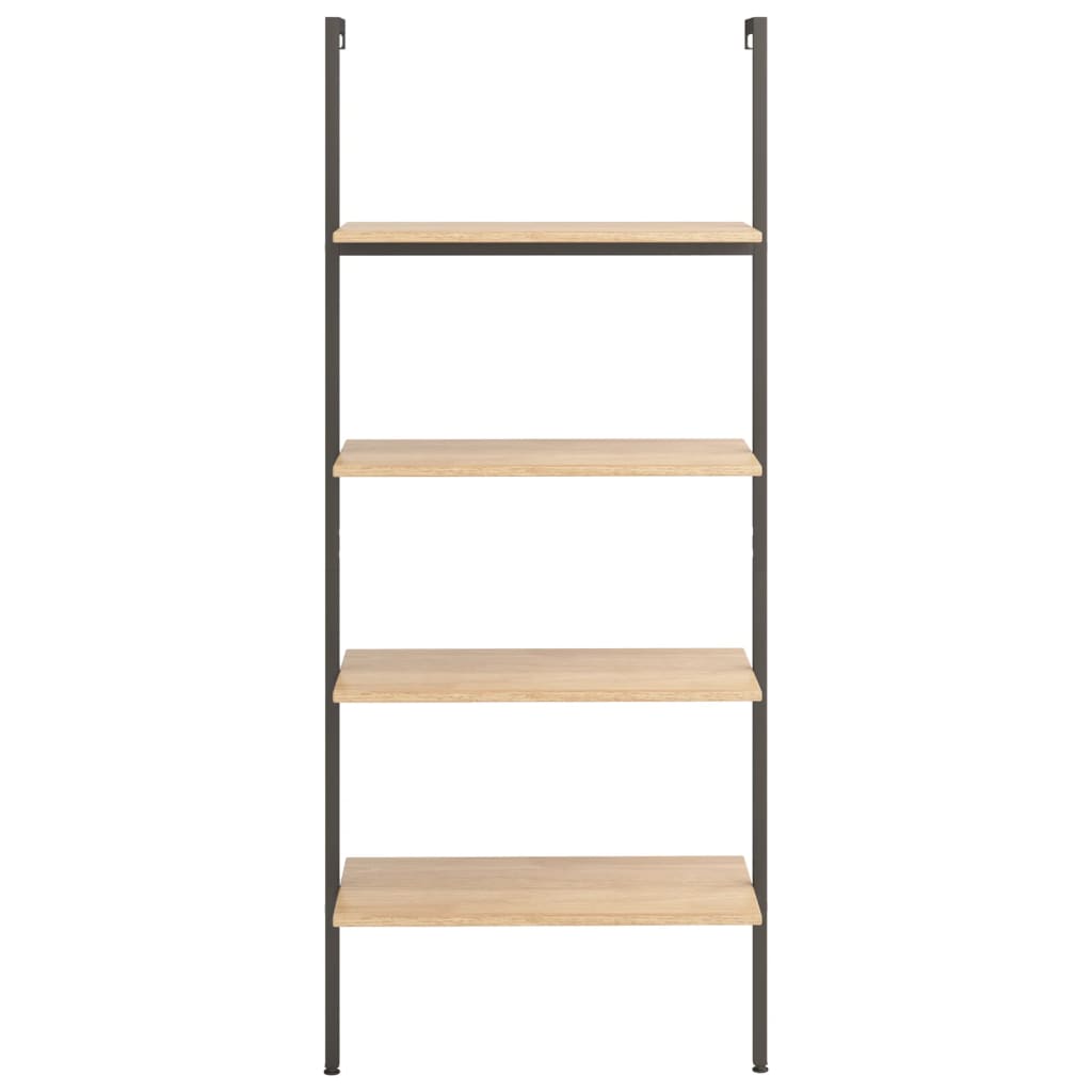 Scaffale Pendente 4 Livelli Marrone Chiaro e Nero 64x35x152,5cm | homemem39